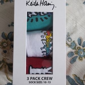 Keith Haring 3 Pack Of Mens Socks NIB